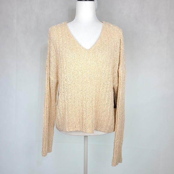 NEW-LULUS It's Casual Ribbed Knit in Cream, Size S - Picture 3 of 7